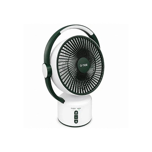 Mini Ventilador G-Tide FS01 5 Pás Recarregável - Verde/Branco