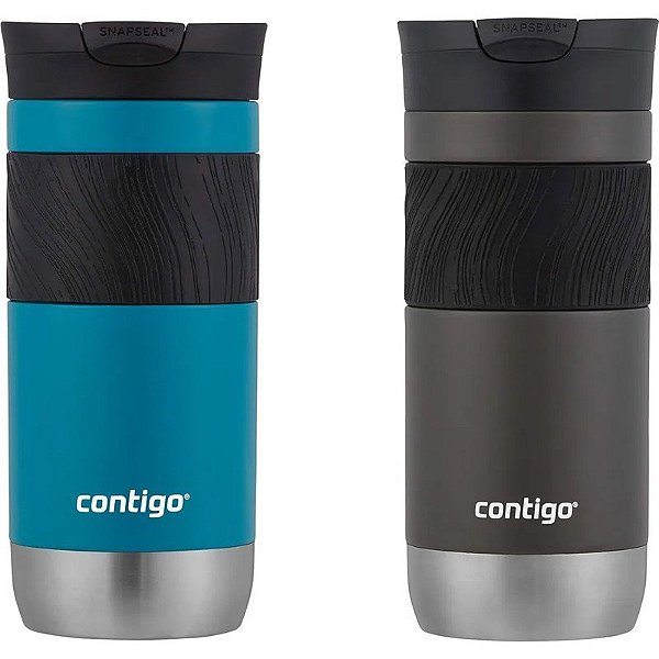 Kit de Copo Térmico Contigo Byron 473ml - Zimbro/Saquê