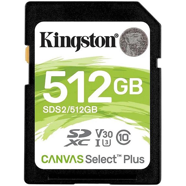 Cartão de Memória Kingston 512GB Canvas Select Plus - 100Mb/s