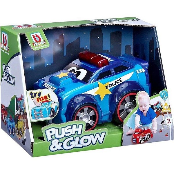 Carro Policial Push & Glow BBJunior - 16-89100