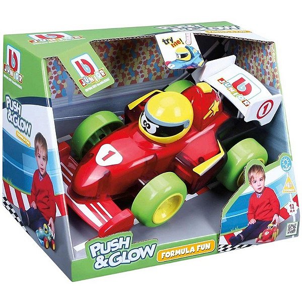Carro de Fórmula 1 Fum Push & Gloow BBJunior 16-89100 - Vermelho