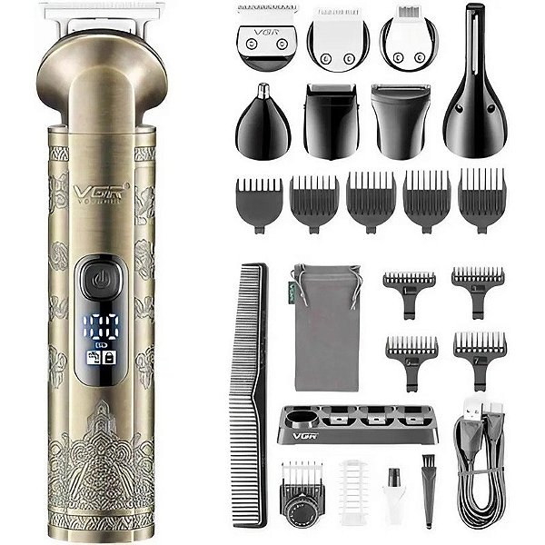 Cortador de Cabelo VGR Voyager Kit de Aparação V-110 - Dourado