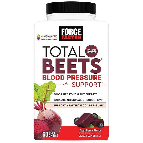 Goma Mastigável Force Factor Total Beets Açai Berry (60 Unidades)