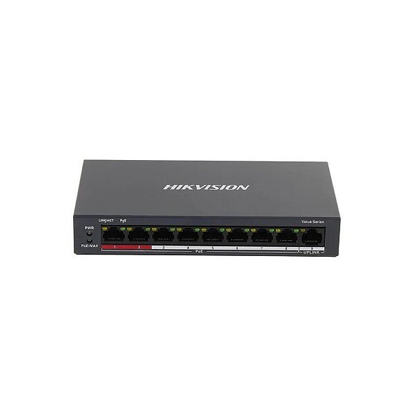 Hub de Switch Hikvision 08P 10/100Mbps PoE DS-3E0109P-e/M(B)