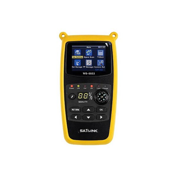 Localizador de Satélite Satlink WS-6933 DVB-S2 Digital - Amarelo