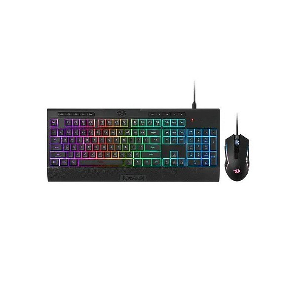 Teclado Redragon + Mouse com Fio S151-Pro Gaming Essentials Ing - Preto