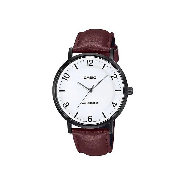 Relógio Casio MTP-VT03BL-7BDF Analógico Masculino - Marrom/Branco