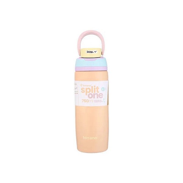 Garrafa Térmica Terrano Split One Pop Up - 750ML - com Bico - Pêssego