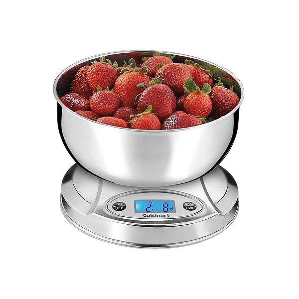 Balança Digital de Cozinha Cuisinart KS-O6BC Alta Precisão com Tigela 5KG Inox