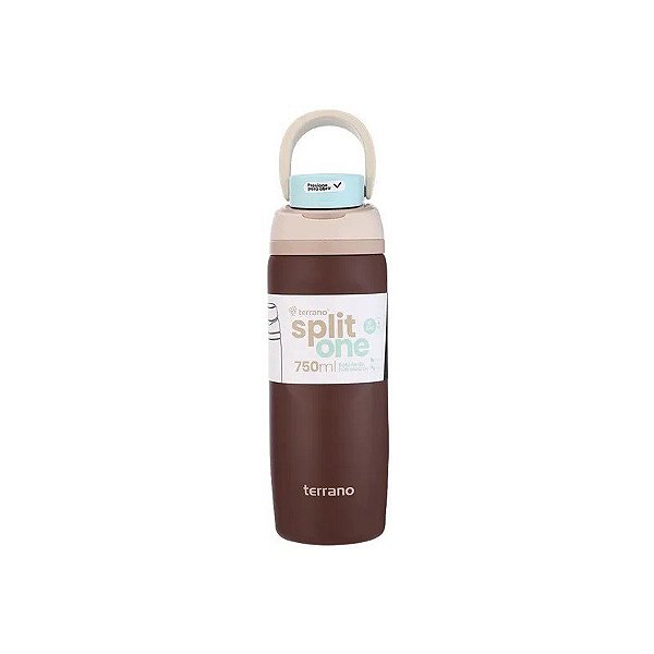 Garrafa Térmica Terrano Split One Pop Up - 750ML - com Bico - Marrom