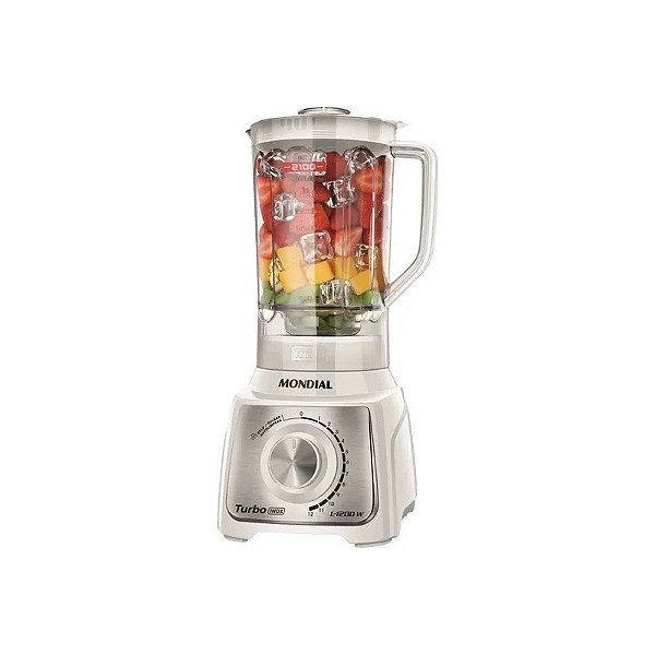 Liquidificador Mondial Turbo L-1200WI - 1200W - 3L - 220V 50/60HZ - Branco
