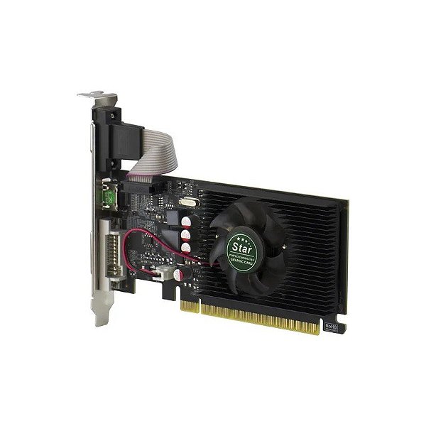 Placa de Vídeo Star GT610 - 2GB - DDR3 - Fan Único - PCI-Exp/HDMI/VGA