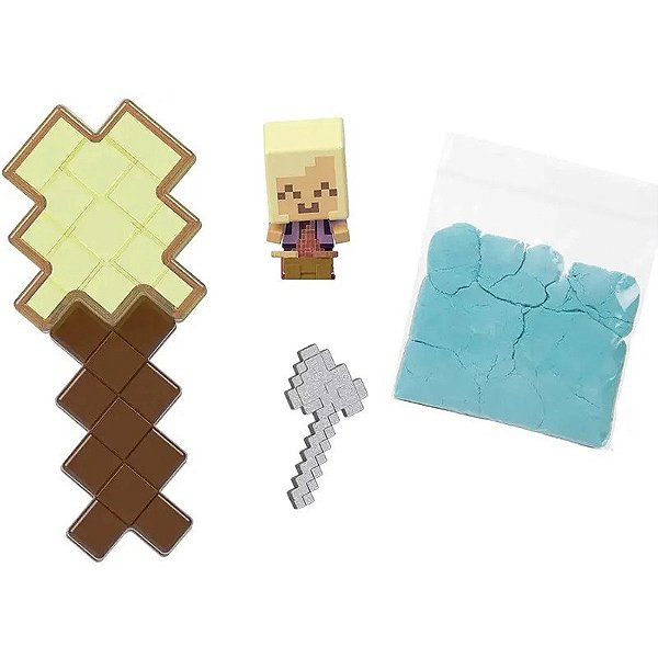 Figura com areia Minecraft Mini Mode Mining Mattel - HTL06