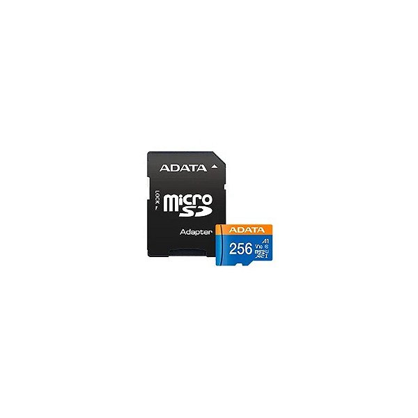 Cartão de Memória Micro SD Adata V10 2x1 C10 A1 256GB - AUSDX256GUICL10A1-RA1