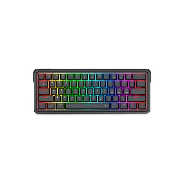 Teclado Gamer Redragon Ironguard K722 RGB Layout 60% USB - Preto