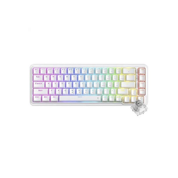 Teclado Redragon K709W-RGB Nova Mecânico Usa Branco
