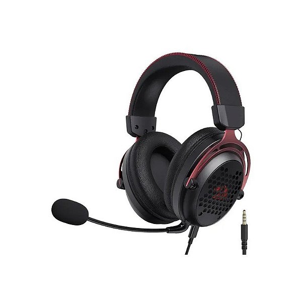 Fone de ouvido Gamer Redragon Diomedes H386 USB Preto/Vermelho
