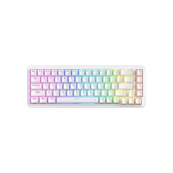 Teclado Gamer Mecânico Redragon Nova K709 65% RGB USB-C Switch Dragon Chant Linear Branco