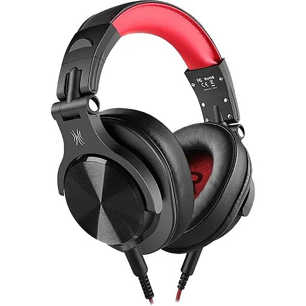 Fone de Ouvido com Fio OneOdio Fusion A71 DJ Headphones Preto/Vermelho