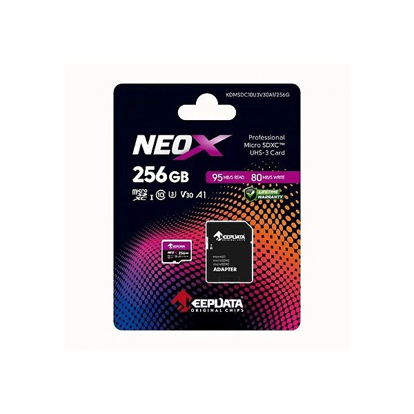 Cartão MicroSD 256GB Keepdata Neox V30 A1 C10 KDMSDC10U3V30A1 /256