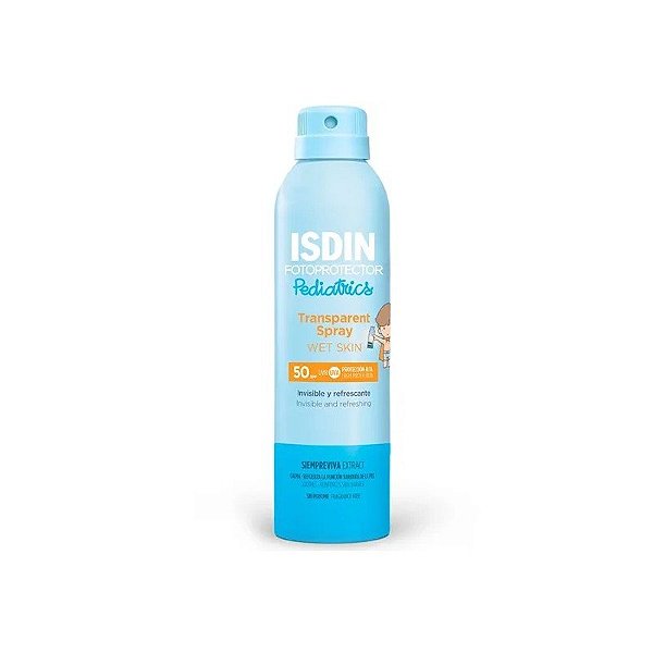 Protetor Solar Isdin Transparente Spray Pelomolhada Pediátrico FPS 50 250 ML