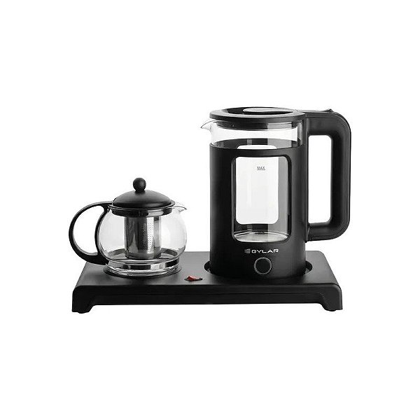 Kit Jarra Elétrica Qylar Vittaduo QY-2204 - 1.5L + 1.2L - 1500W - 220V 50/60HZ - Preto e Transparente