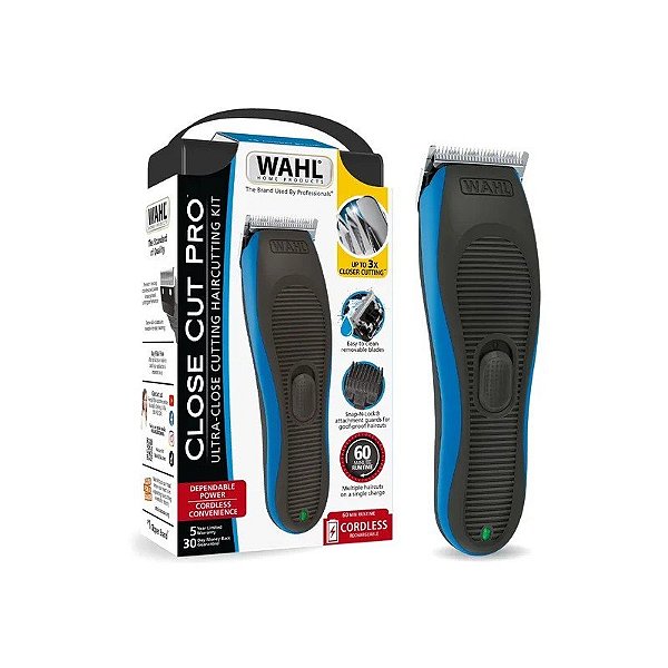 Cortador de Cabelo Wahl 3028787 Close Cut Pro Recarregável - Preto/Azul