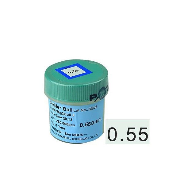 Bolinha de Solda BGA 0.55MM 250G Lead Free