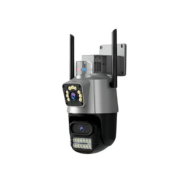 Câmera de Segurança IP Satellite A-CAM8006D com 2 Antenas Externas Wi-Fi - Cinza/Preto