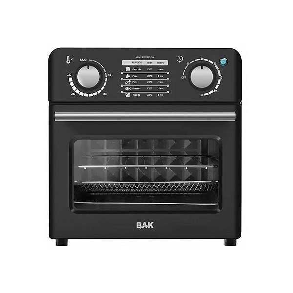 Fritadeira Elétrica BAK Air Fryer Oven BK-AO10L-220 1000 Watts 10 Litros 220 ~ 50/60 HZ - Preta/Prata