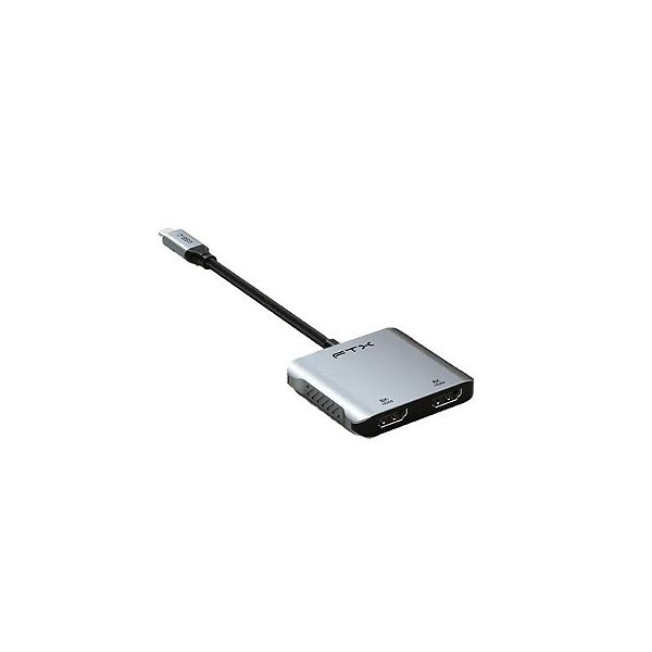 Cabo Adaptador USB-C para 2 HDMI FTX-CM2H8K-Ag 8K/60Hz - Cinza
