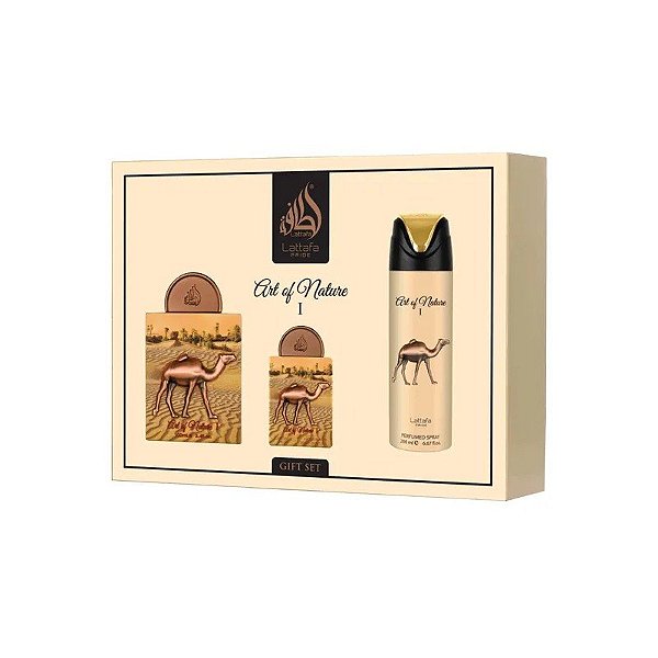 Kit Perfume Lattafa Pride Art Of Nature I Edp 100ML + Mini Perfume 20ML + Spray 200ML - Unissex