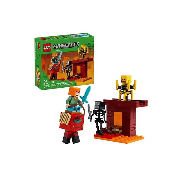 Jogo Lego Minecraft A Batalha da Lava Inferior 21266 99 Peças