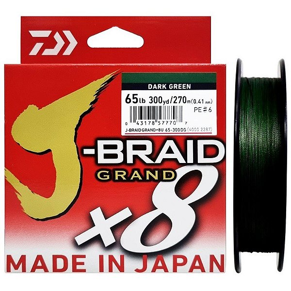 Linha Multifilamento Daiwa J-Braid Grand X8 0.41mm 65lb 270m