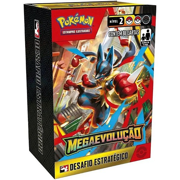 Pacote de Cartas Pokémon Megaevolução Desafio Estratégico - 10-10049-107 (88 cartas)