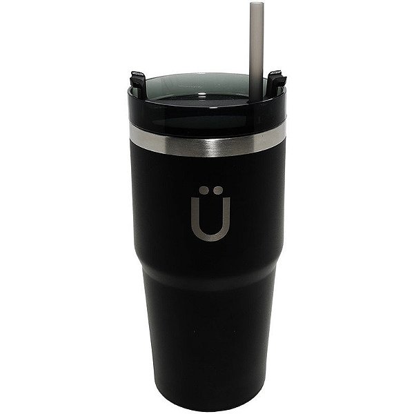 Vaso Térmico con Pajita Kuhl VTP-60001 Negro 600mL