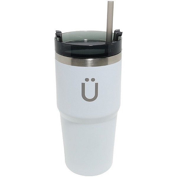 Garrafa Térmica com Canudo Kuhl VTP-60004 Branco 600mL