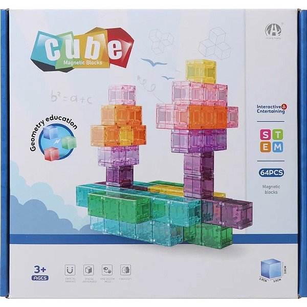 Kit de Blocos Magnéticos de Construção Chuang Huang - CH1447 (64 peças)
