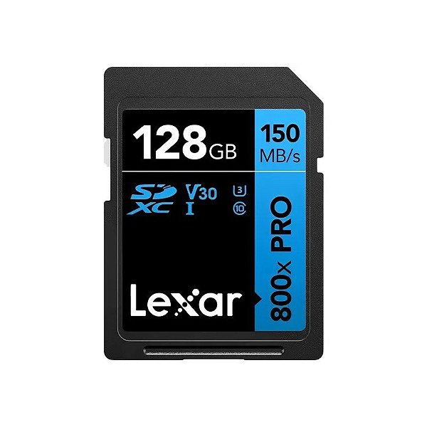 Cartão de Memória SD Lexar High-Performance 800X Pro Azul 150 MB/s C10 U3 V30 Uhs-I 128 GB - (LSD0800P128G-BNNNG)