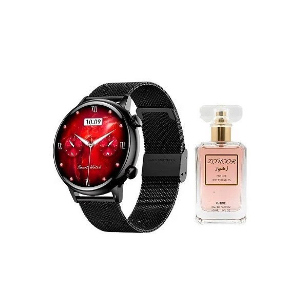 Relógio Smart Watch G-Tide Romance + Perfume Zohoor Black