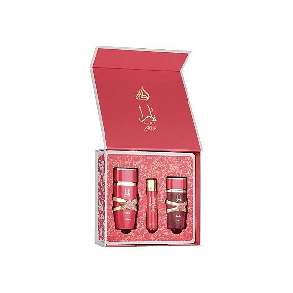 Kit Perfume Lattafa Yara Candy 100ML/12ML/Spray para Cabelo 50ML
