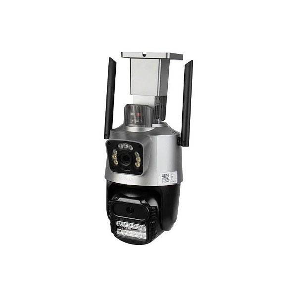 Câmera de Segurança IP Satellite A-CAM009D - 3.6MM + 6MM - 4MP - Wi-Fi - 2 Antenas - Cinza