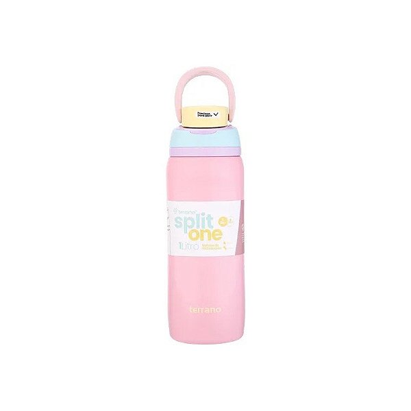 Garrafa Térmica Terrano Split One Pop Up - 1L - com Bico - Rosa