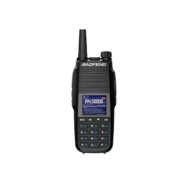 Rádio Walkie Talkie Baofeng UV-29 - Banda Dupla - 10W - 999 Canais - Preto