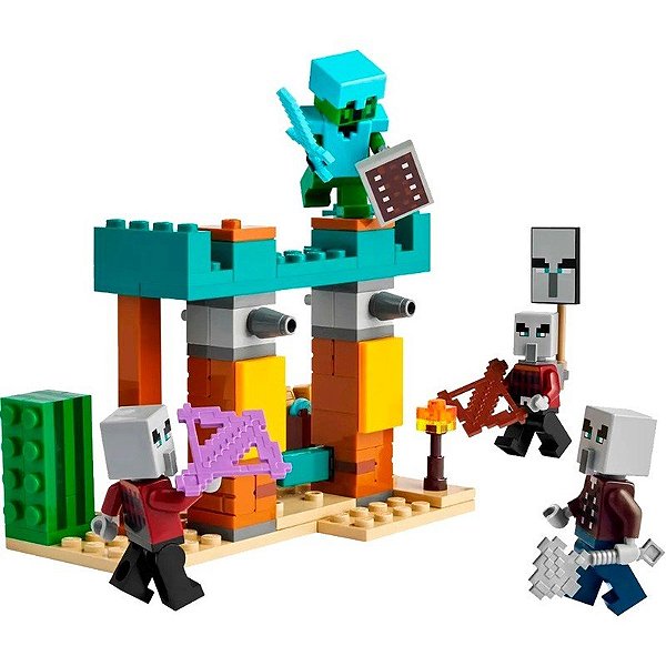 Conjunto LEGO Minecraft Patrulha do Deserto dos Illagers - 21267 (105 Peças)
