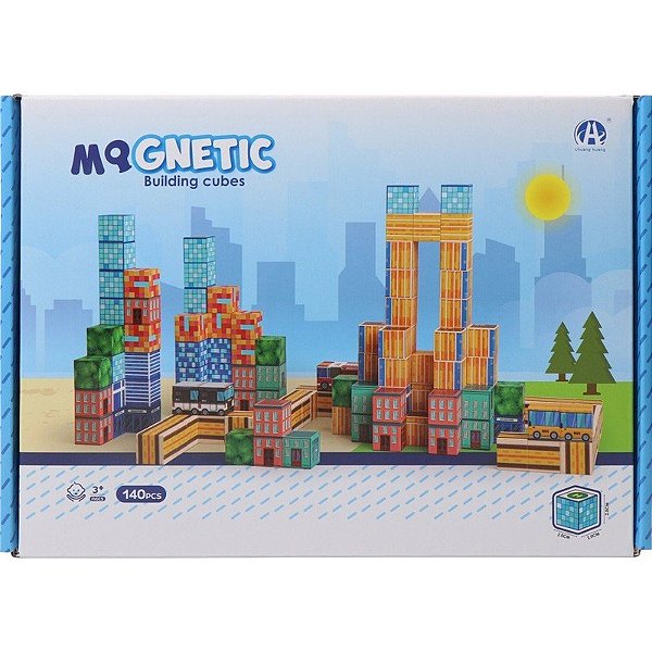 Jogo de Cubos Magnéticos de Construção Chuang Huang - CH1437 (140 peças)