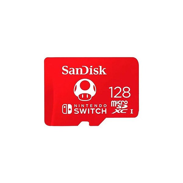 Cartão de Memória Micro SD Sandisk Nintendo Switch 128GB 100MBS - SDSQXAO-128G-GNCZN