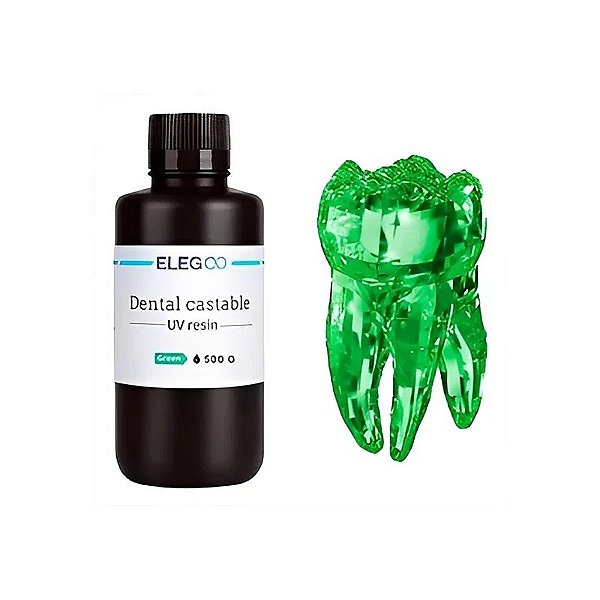 Resina para Impressora 3D Elegoo Dental Castável UV - Verde 500 G
