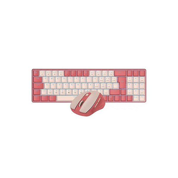 Teclado e Mouse Redragon BS-8772RP Sem Fio Rosa/Rosa