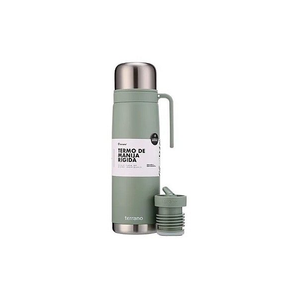 Garrafa Térmica Terrano - 1L - com Bico e Alça Rígida - Verde Oliva